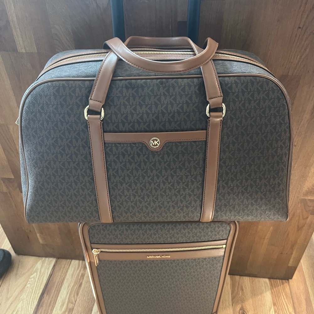 Michael Kors Brown Monogram Suitcase - Picture 5 of 7